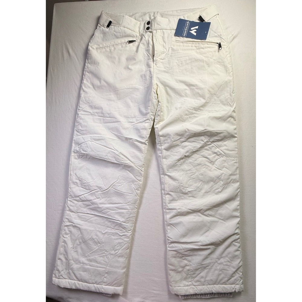 White Sierra Toboggan Insulated Snow Pants Womens XL 31" Milky White NEW-2639